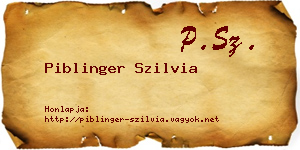 Piblinger Szilvia névjegykártya